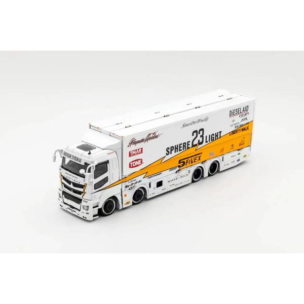 1/64 ミツビシ ふそう スーパーグレート LB-トラック 右ハンドル仕様 SPHERE LIGHT23 ホワイト 完成品ミニカー KS073-300