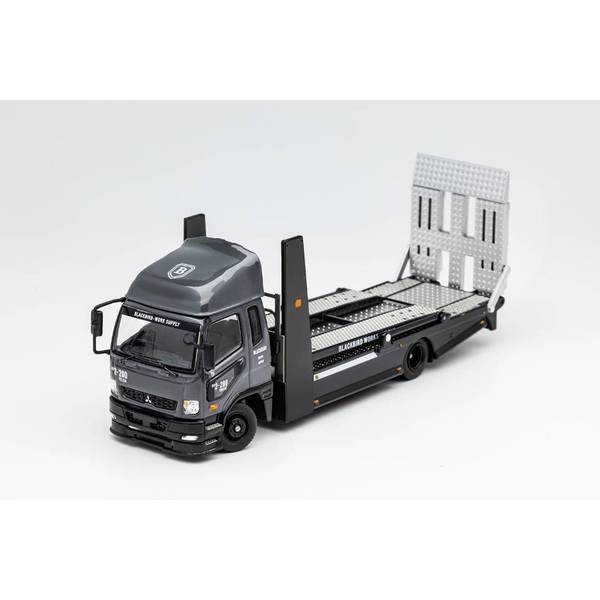 1/64 ミツビシ ふそう トラック ダブルデッカートレーラー グレー/ブラック 完成品ミニカー KS032-311