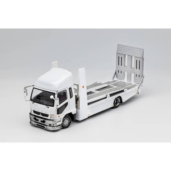 1/64 ミツビシ ふそう トラック ダブルデッカートレーラー ホワイト 完成品ミニカー KS032-313