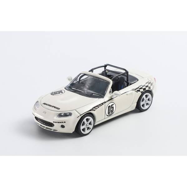 1/64 マツダ MX5 レーシングバージョン 右ハンドル仕様 ホワイト 完成品ミニカー LL-045-193