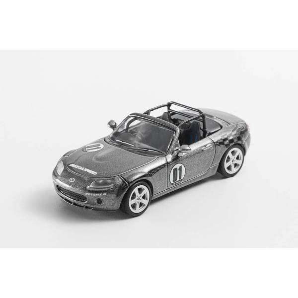 1/64 マツダ MX5 レーシングバージョン 右ハンドル仕様 グレー 完成品ミニカー LL-045-194
