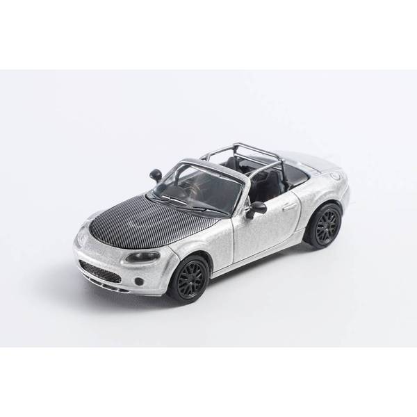 1/64 マツダ MX5 レーシングバージョン 右ハンドル仕様 シルバー 完成品ミニカー LL-045-197