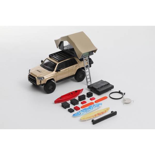 1/64 トヨタ 4Runner TRD PRO Overland 左ハンドル仕様 アクセサリー付 ゴールド 完成品ミニカー KS080-534