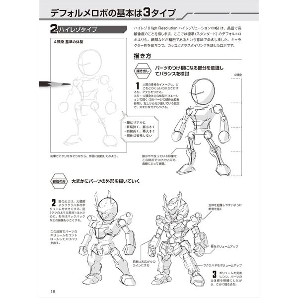 デフォルメロボの描き方 カッコイイ・かわいい３タイプのミニキャラが基本！