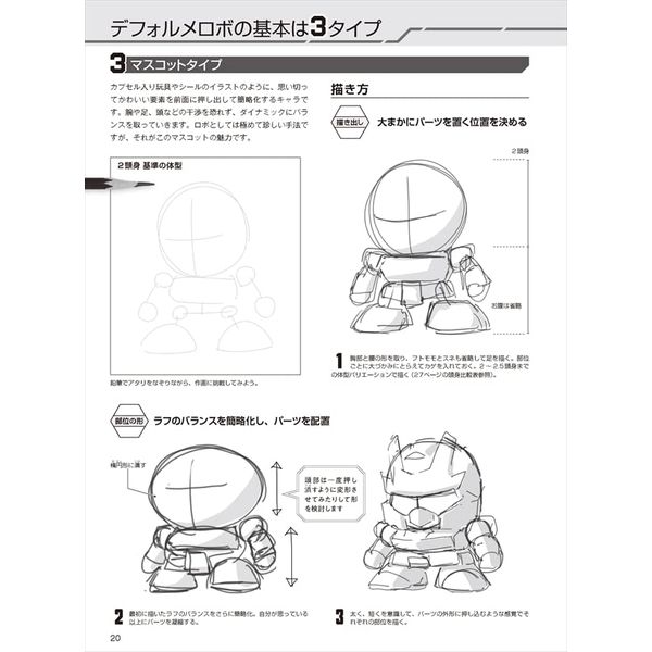 デフォルメロボの描き方 カッコイイ・かわいい３タイプのミニキャラが基本！