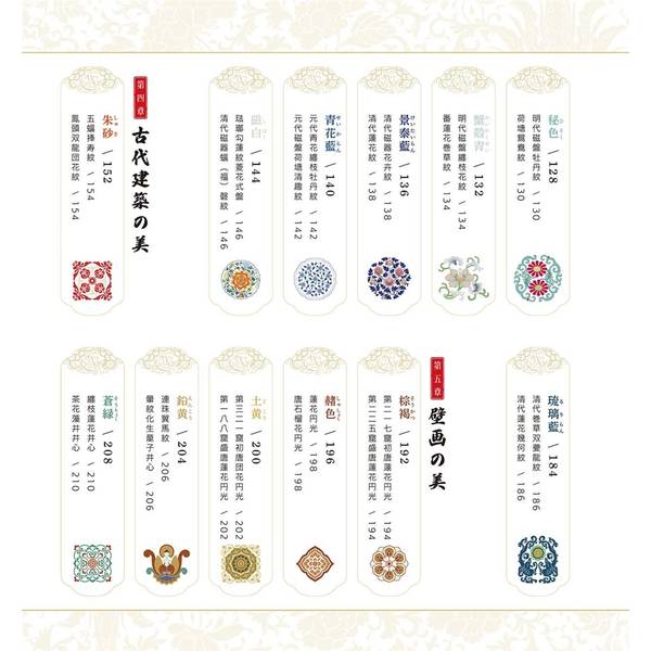 美しい中国の伝統色と文様