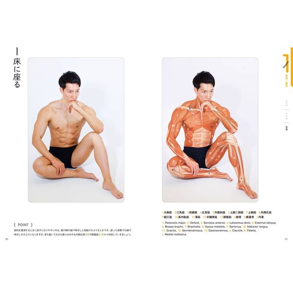 アーティストのための体表解剖学　ポーズごとに筋肉の位置と形を解説