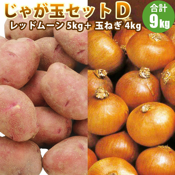 まなぶ レッドムーン2L ノーザン シャドー各5kg 北海道産地直送 じゃがいも・たまねぎのじゃが玉セットD（レッドムーン 5kg