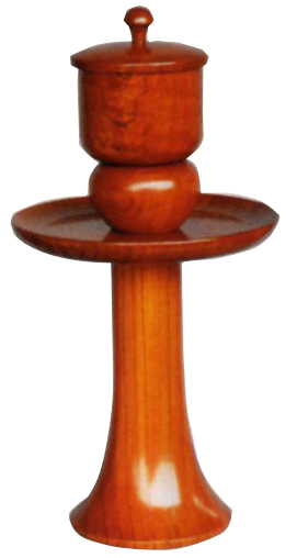 欅製献茶湯器（１対） 小 高さ9寸(27cm)