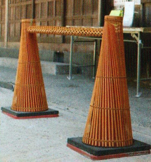 結界竹製コーンバー使用例