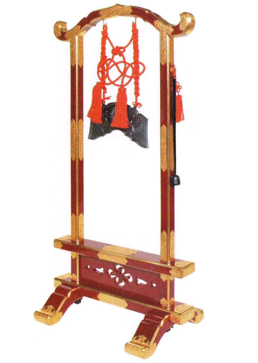 【椅子式仏具】 磬架(ケイカ) 朱塗金具打 別上品