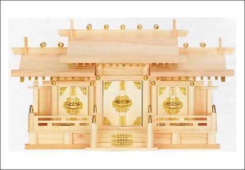 新寸屋根違い三社・大 (巾73cm　高40cm　奥26cm)