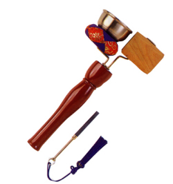 りん棒収納型印金杢柾セット 高級品 (巾14cm長さ26cm)