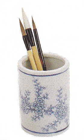 陶器筆筒 梅木【29-020】