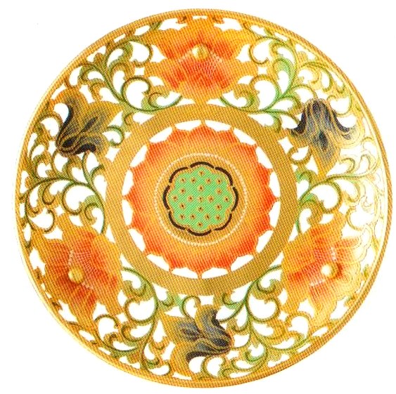 宝相華淡彩色華籠【48-001】