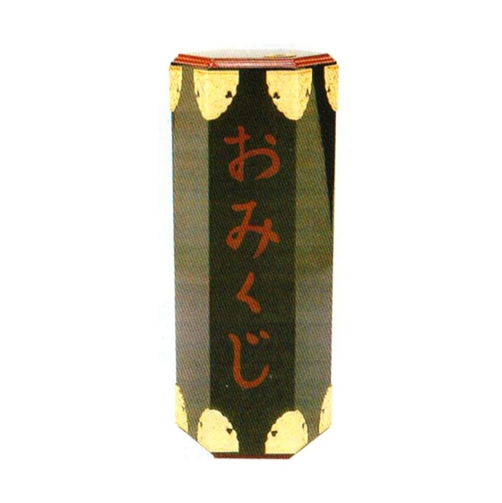 六角 おみくじ箱 黒塗面朱 六角 おみくじ箱 黒塗面朱
