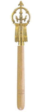 錫杖 並 丸型白木柄 20cm