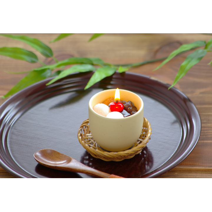 【お供物】【お盆、お彼岸用】【飾りローソク】クリームあんみつキャンドル