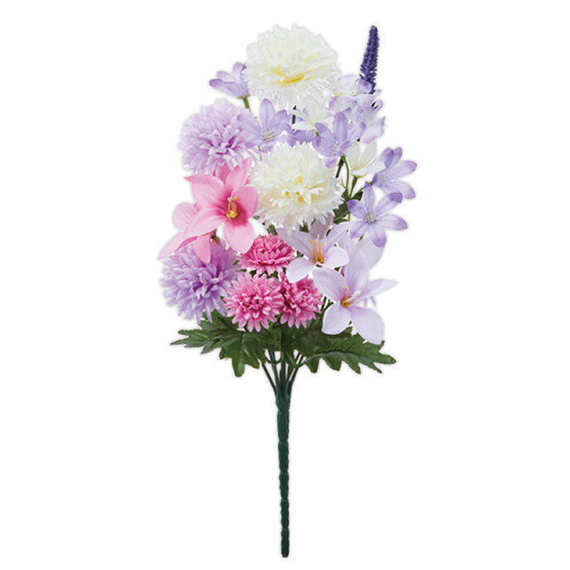 可憐な淡い紫とピンクのミックス仏花（枯れない）〔91-071〕