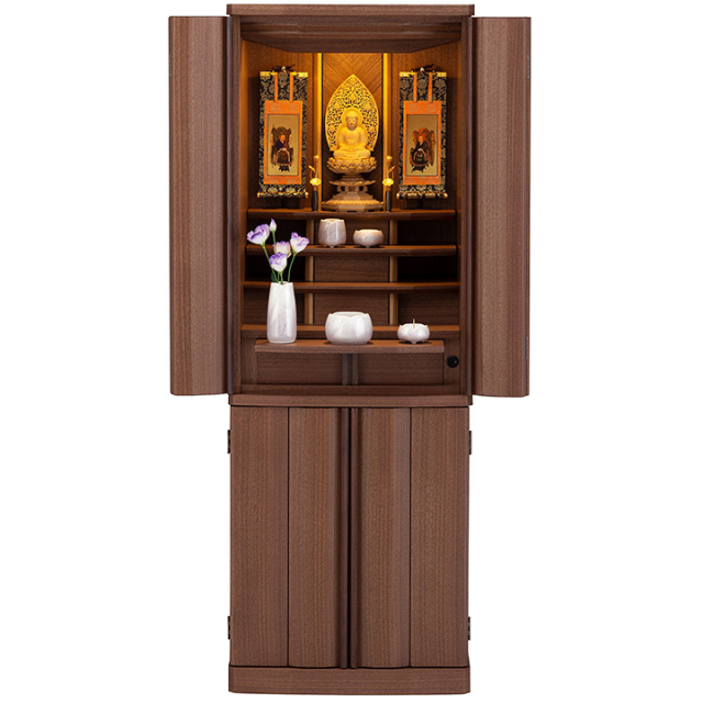 【台付仏壇】フラン ウォールナット：H130cm　W46cm