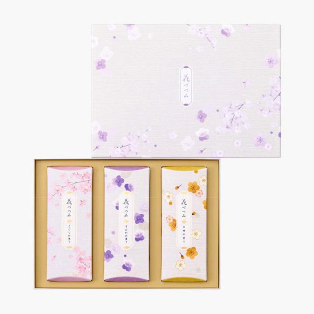 【線香】花づつみ 進物用3種入｜風呂敷付き〔91-960〕