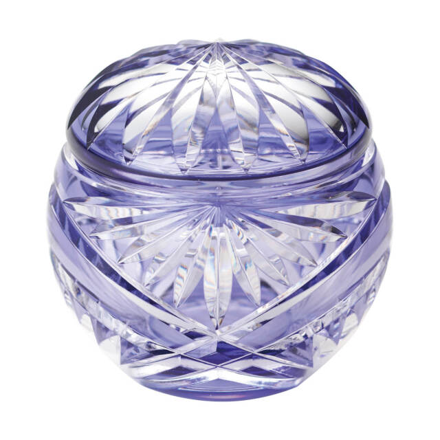 【骨壷】江戸切子S 菊花 紫S