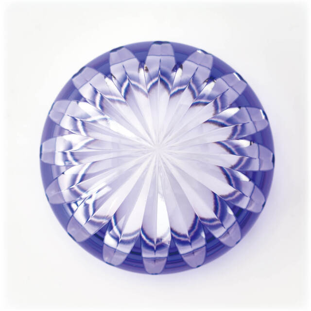 【骨壷】江戸切子S　菊花 紫S