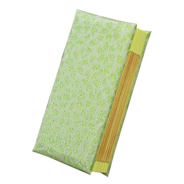 金襴過去帳 桜ラメ 薄黄緑