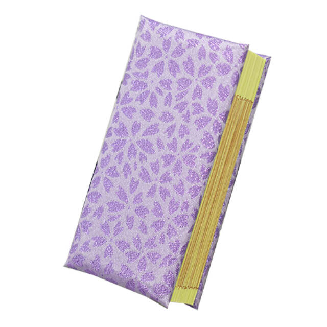 金襴過去帳 桜ラメ 薄ムラサキ