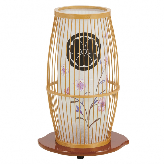 【提灯】【家紋入】京竹2号（白木）