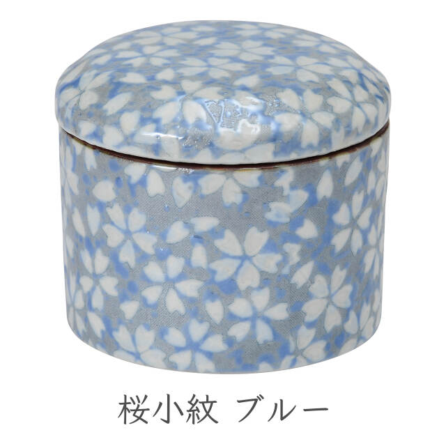 分骨用ミニ骨壺-花音II-桜小紋ブルー