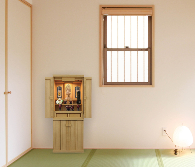 【台付仏壇】ポラリス タモ：H120cm W49cm