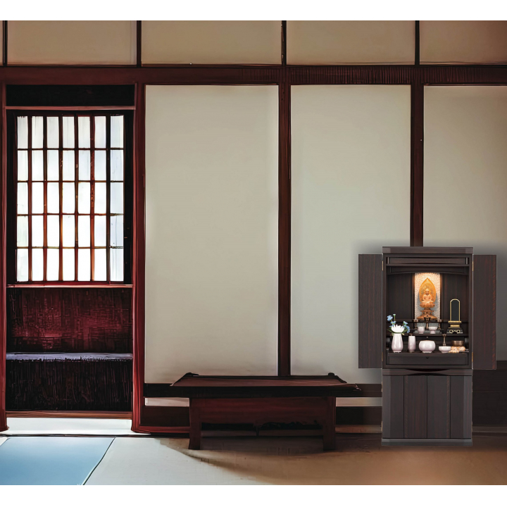 【台付仏檀】 ウィズ 黒檀1200：H120cm　W55cm　D38cm 〔90-054〕