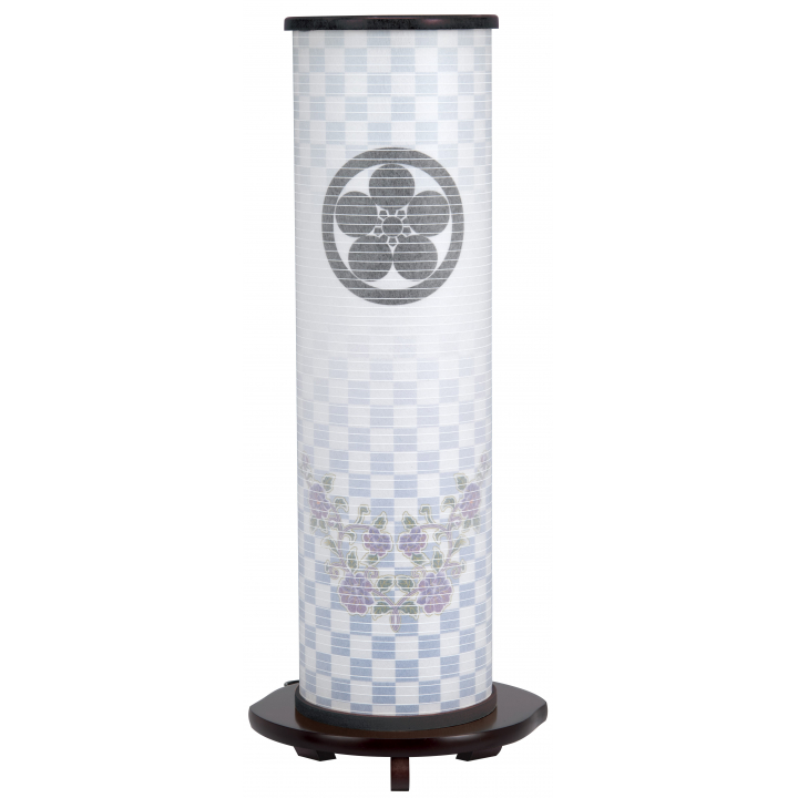 【提灯】【家紋入】弥生ワインレッド（市松ク?レー）高さ51ｃｍ