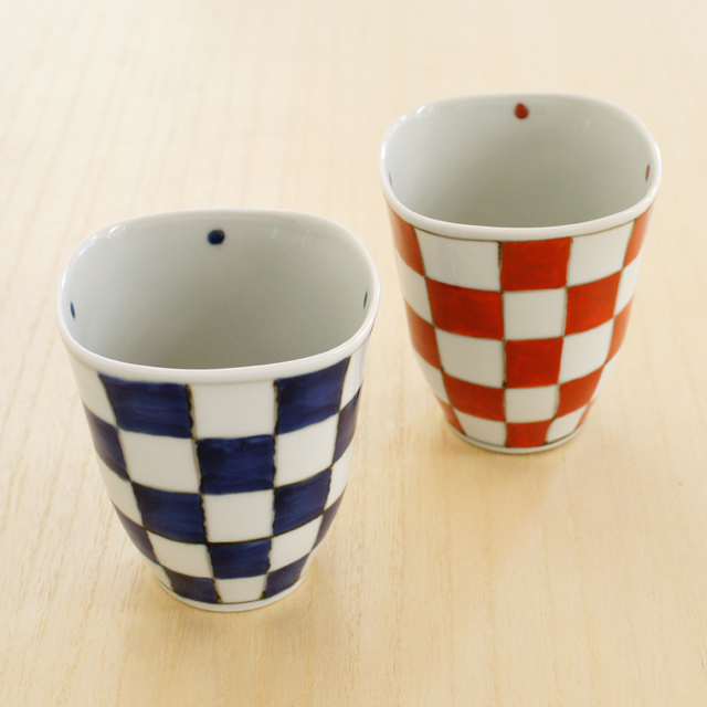 和食器通販ショップ　藍土な休日  そうた窯　市松角フリーカップ