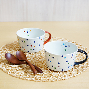 【和食器通販ショップ　藍土な休日】 有田焼　一峰窯　藍土オリジナル　スープカップ　色玉　シンプル