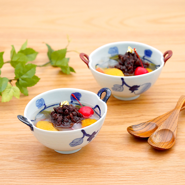 藍土　藍土な休日　和食器　通販　皓洋窯　耳付きスープ碗　なす　スープカップ　小鉢