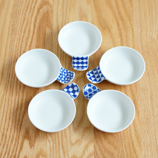 波佐見焼 和山窯 「ハンディー小皿（ブルー・5柄）」 お皿とお箸置が
