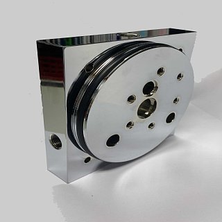 アルミブロック ３／８センタープレス ３／８両サイドリターン　クローム