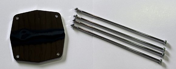 バックプレート＆ハードウェア セット（D＆H、アルミ）　クローム