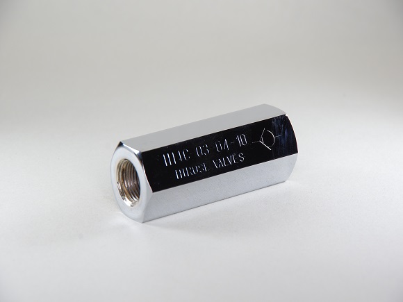チェックバルブ NPT３／８ ２１０k ジャパンメイド クローム HTIC-03-04-NPT