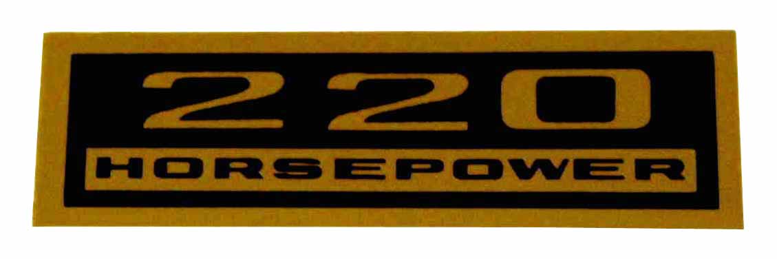 バルブカバー デカール "220 HORSEPOWER"