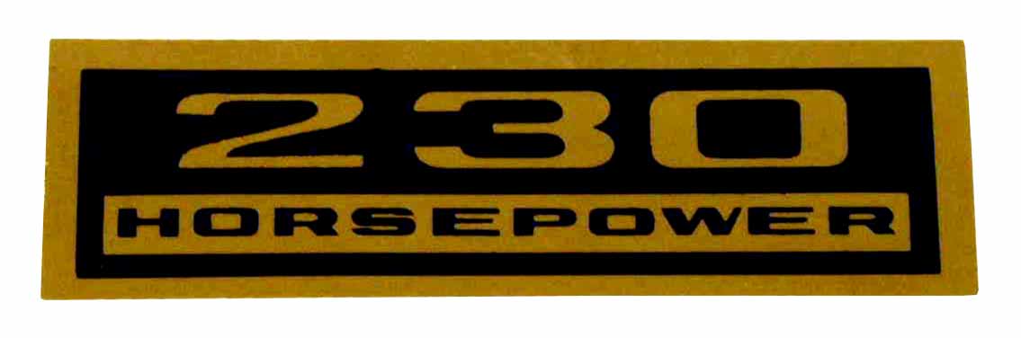 バルブカバー デカール "230 HORSEPOWER"