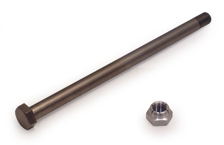 1974-78 CR125M （チタン）スウィングアームピボットシャフト／ナット付☆1974-78 CR125M （titanium ）Swing arm pivot shaft with Nat