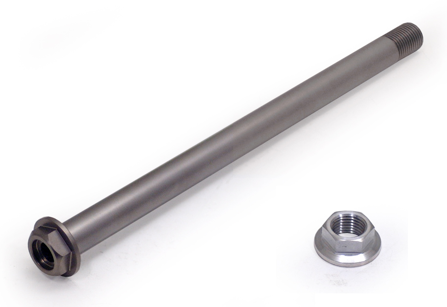 1978-80 CR250R （チタン）スウィングアームピボットシャフト／ナット付☆1978-80 CR250R （titanium ）Swing arm pivot shaft with Nat