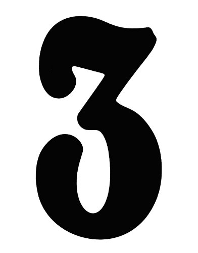 O'Brien 花文字ゼッケン（ブラック） #3（3ｐｃｓ）
