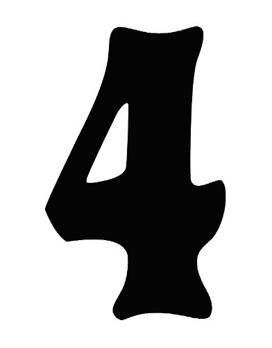 O'Brien 花文字ゼッケン（ブラック） #4（3ｐｃｓ）