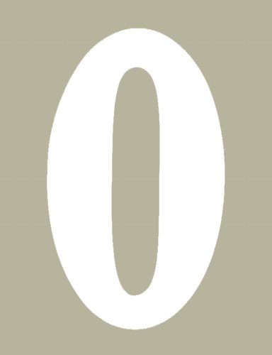 O'Brien 花文字ゼッケン（ホワイト） #0（3ｐｃｓ）