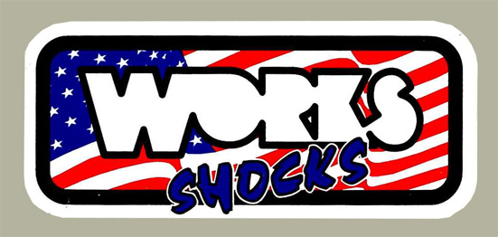 WORKS SHOCKS デカール（ブルー/レッド）