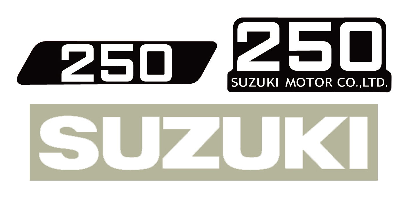 SUZUKI ハスラー250 9型 タンク＆サイドパネル＆マフラーカバーデカールセット（タンク：白デカール）（4ｐｃｓ）